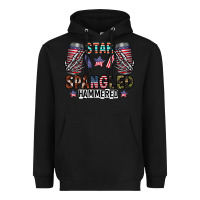 Black star spangled hammered Heavyweight Hoodie - CowhideDigitalArt