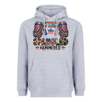 Heather Grey star spangled hammered Heavyweight Hoodie - CowhideDigitalArt