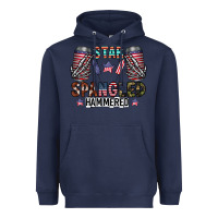 Navy star spangled hammered Heavyweight Hoodie - CowhideDigitalArt