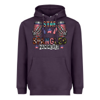 Plum star spangled hammered Heavyweight Hoodie - CowhideDigitalArt