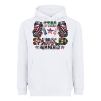 White star spangled hammered Heavyweight Hoodie - CowhideDigitalArt