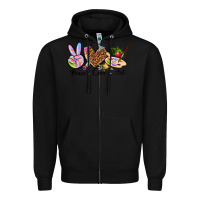 Black peace love art Zipper Hoodie - texasbilliewilder