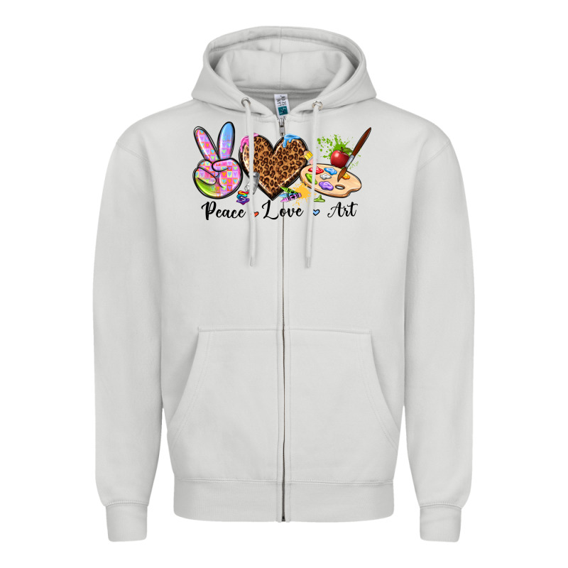 Peace Love Art Zipper Hoodie by texasbilliewilder | Teevron