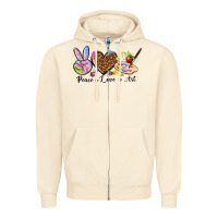 Sandshell peace love art Zipper Hoodie - texasbilliewilder