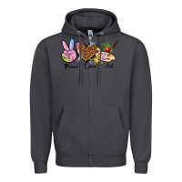 Smoke peace love art Zipper Hoodie - texasbilliewilder