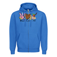 True Royal peace love art Zipper Hoodie - texasbilliewilder