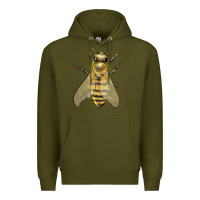 Army Green Bee Premium Hoodie - LillyAllenDesigns