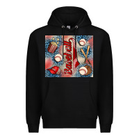 Black baseball Premium Hoodie - AdoDesignShop