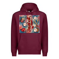 Burgundy baseball Premium Hoodie - AdoDesignShop