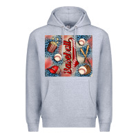 Heather Grey baseball Premium Hoodie - AdoDesignShop