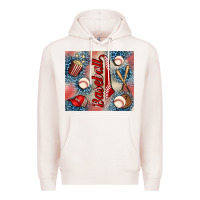 Pale Pink baseball Premium Hoodie - AdoDesignShop