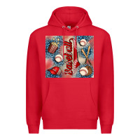 Red baseball Premium Hoodie - AdoDesignShop