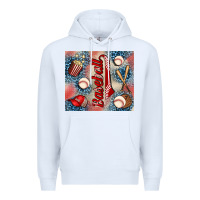 White baseball Premium Hoodie - AdoDesignShop