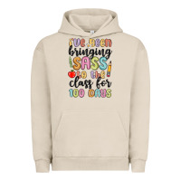 Pigment French Oak i ve been bringing sass to the class for 100 days Urban Hoodie - MaliasSmallBusiness