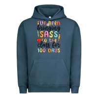 Pigment Midnight Navy i ve been bringing sass to the class for 100 days Urban Hoodie - MaliasSmallBusiness