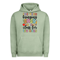 Pigment Oil Green i ve been bringing sass to the class for 100 days Urban Hoodie - MaliasSmallBusiness