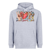 Heather Grey peace love 100 days of school Heavyweight Hoodie - RacoonDesign