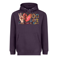 Plum peace love 100 days of school Heavyweight Hoodie - RacoonDesign