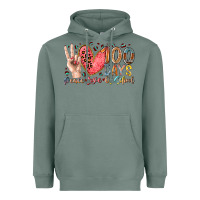 Sage peace love 100 days of school Heavyweight Hoodie - RacoonDesign