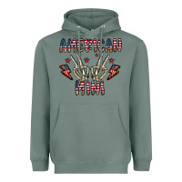 Sage american mini Heavyweight Hoodie - CowhideDigitalArt