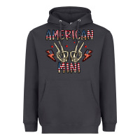 Smoke american mini Heavyweight Hoodie - CowhideDigitalArt