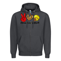 Smoke peace love softball Zipper Hoodie - Zillion Design Studio