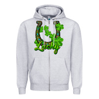Heather Grey lucky shamrock horseshoe Zipper Hoodie - RanaPortraitStore