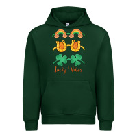 Forest Green lucky vibes st. patrick's day Urban Hoodie - MaliasSmallBusiness