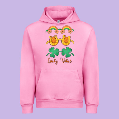 Lucky Vibes St. Patrick's Day Urban Hoodie Designed By Maliassmallbusiness
