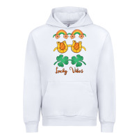 White lucky vibes st. patrick's day Urban Hoodie - MaliasSmallBusiness