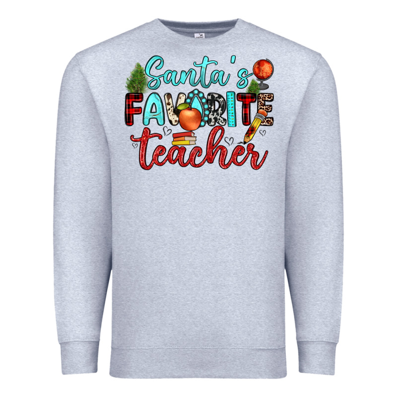 Santa S Favorite Teacher Premium Sweatshirt by JahusDesignShop | Teevron