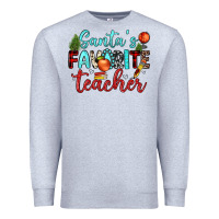 Heather Grey santa s favorite teacher Premium Sweatshirt - JahusDesignShop