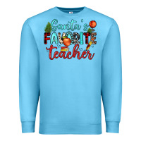 Ocean Blue santa s favorite teacher Premium Sweatshirt - JahusDesignShop