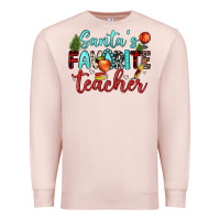 Pale Pink santa s favorite teacher Premium Sweatshirt - JahusDesignShop
