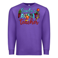 Purple santa s favorite teacher Premium Sweatshirt - JahusDesignShop
