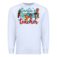 White santa s favorite teacher Premium Sweatshirt - JahusDesignShop