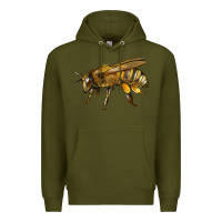 Army Green Bee Side Premium Hoodie - LillyAllenDesigns