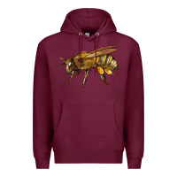 Burgundy Bee Side Premium Hoodie - LillyAllenDesigns