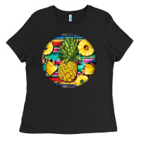 Black pineapple leopard Ladies Tee - BarkalooDesign