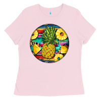 Bubblegum Pink pineapple leopard Ladies Tee - BarkalooDesign