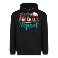 Black eat sleep baseball repeat Heavyweight Hoodie - HRA Design Shop