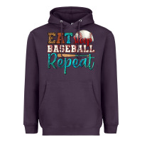 Plum eat sleep baseball repeat Heavyweight Hoodie - HRA Design Shop