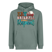Sage eat sleep baseball repeat Heavyweight Hoodie - HRA Design Shop