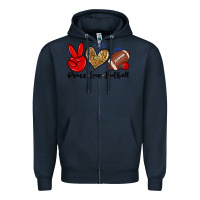 Navy peace love football Zipper Hoodie - Zillion Design Studio