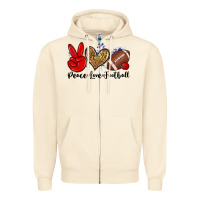Sandshell peace love football Zipper Hoodie - Zillion Design Studio