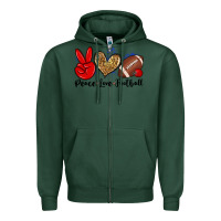Sports Green peace love football Zipper Hoodie - Zillion Design Studio