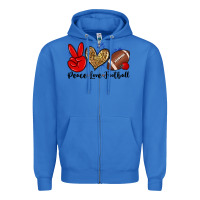 True Royal peace love football Zipper Hoodie - Zillion Design Studio