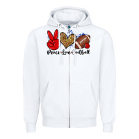 White peace love football Zipper Hoodie - Zillion Design Studio