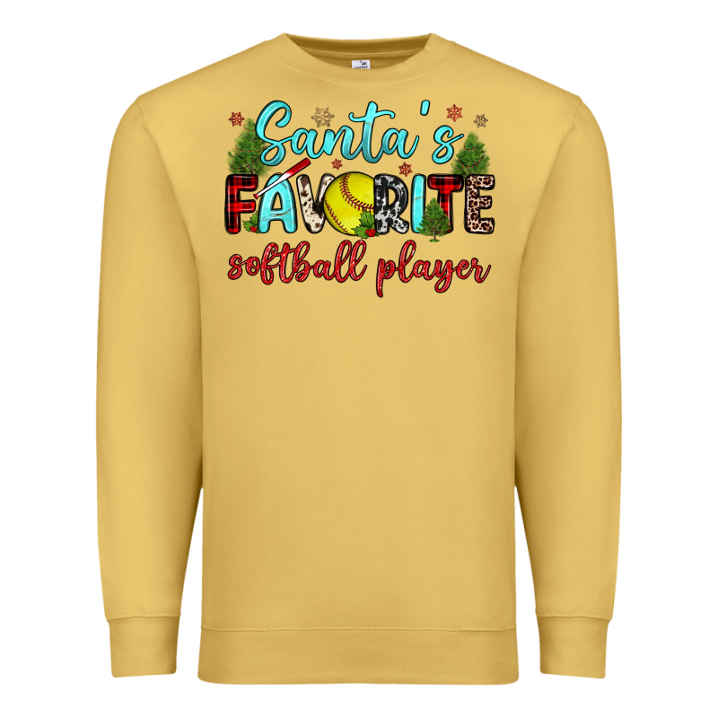 Santa S Favorite Softball Player Premium Sweatshirt by JahusDesignShop | Teevron