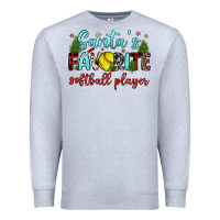 Heather Grey santa s favorite softball player Premium Sweatshirt - JahusDesignShop